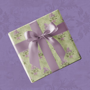Papel De Presente Lilac Dreams Vintage Style Green Antique Damask