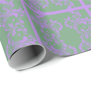 Papel De Presente Lilac e Mint Leaves