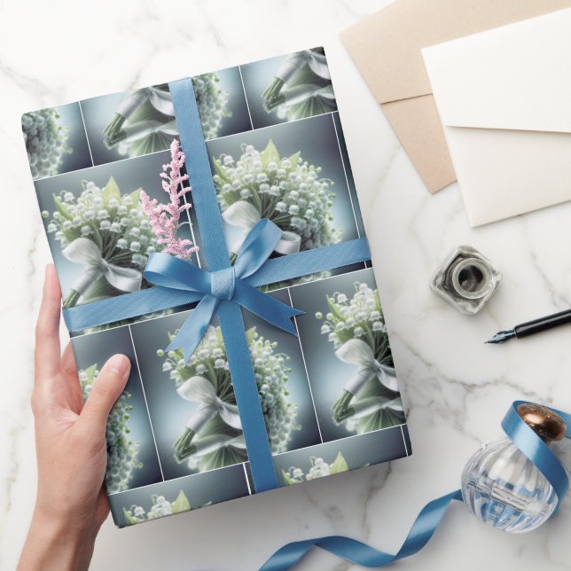 Papel De Presente Lily do Buquê de Casamento do Vale (Presentear)