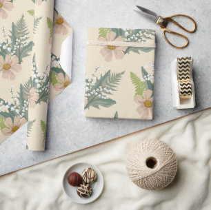 Papel De Presente Lily do Jardim Floral do Vale