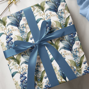 Papel De Presente Lily do Vale e Hawthorn Floral Pattern