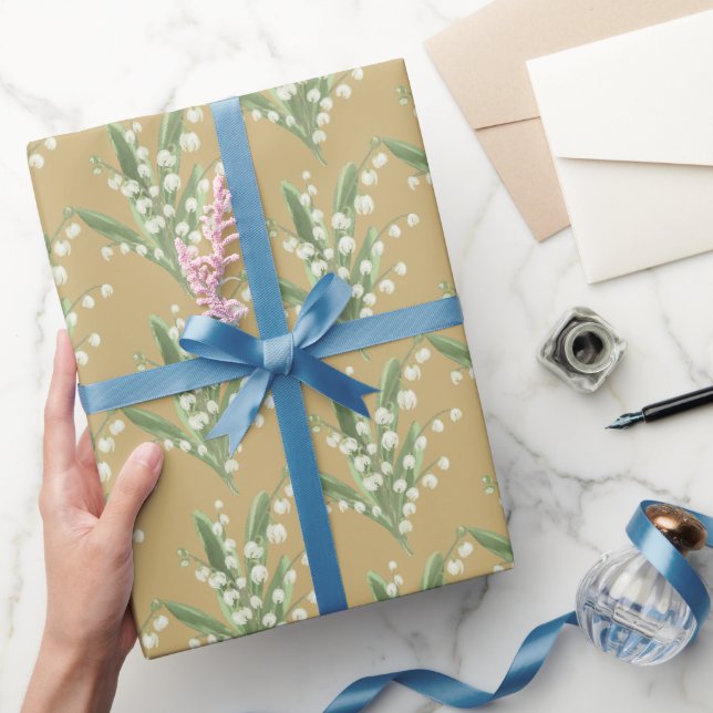 Papel De Presente Lily do Vale Floral (Presentear)