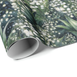 Papel De Presente Lily of the Valley Watercolor Green