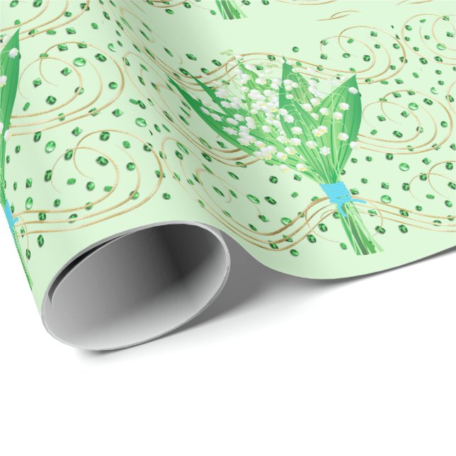 Papel De Presente Lily of the Valley Wrapping Paper (Ponta do rolo)