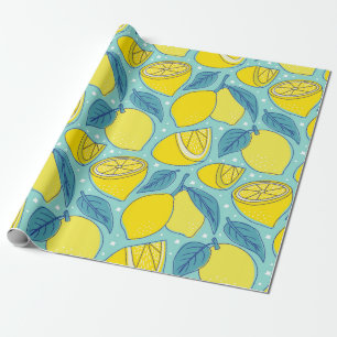 Papel De Presente Limão de vindima, limão de frutas tropicais fres