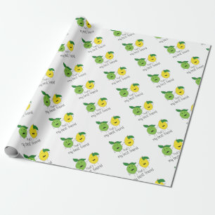 Papel De Presente Limão e Limão - Melhores Amigos BFF