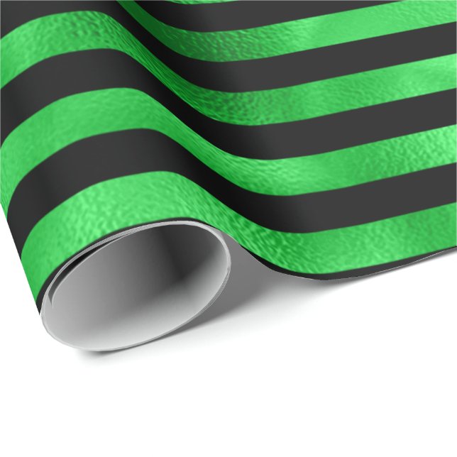 Papel De Presente Limão Esmeralda Verde Linhas Pretas (Ponta do rolo)