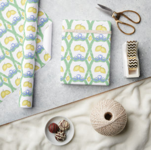 Papel De Presente Limões Amalfi em Aquarela