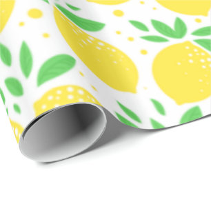 Papel De Presente Limões Amarelos frescos - Doce -