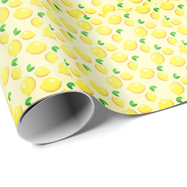 Papel De Presente Limões Citrus Design (Ponta do rolo)