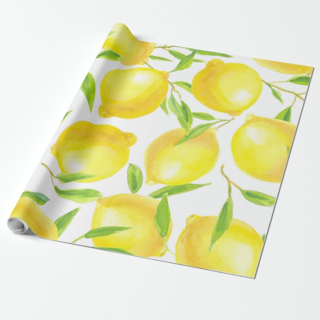 Papel De Presente Limões e design (Desenrolado)