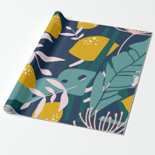 Papel De Presente Limões frescos, folhas de fundo. Folha desenhada