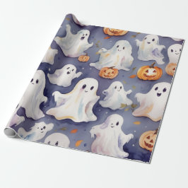 Papel De Presente Linda aquarela de halloween
