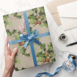 Papel De Presente Linda colheita Holly Moreira, Natal