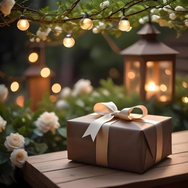Papel De Presente Linda Cor Marrom 593b26 (Beautiful Boho Brown Color 593b26 Wrapping Paper. AI Gen.)