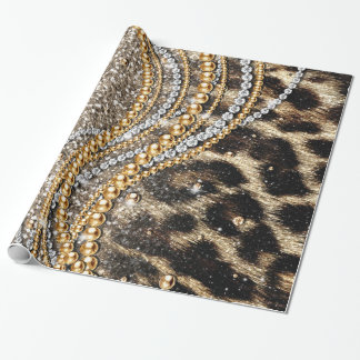 Papel De Presente Linda e tenda impressão falsa de leopardo