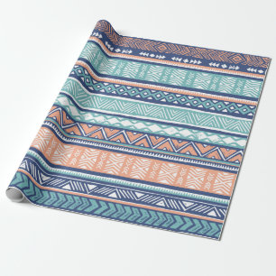 Papel De Presente Linda etnia tribal. Vintage aztec mão desenhada m