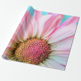 Papel De Presente Linda Flor Rosa Fechar Foto