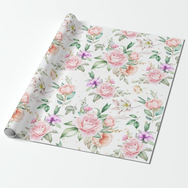 Papel De Presente Linda Floral (Desenrolado)