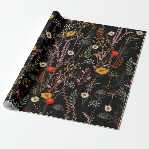 Papel De Presente Linda florescência de flores de prado
