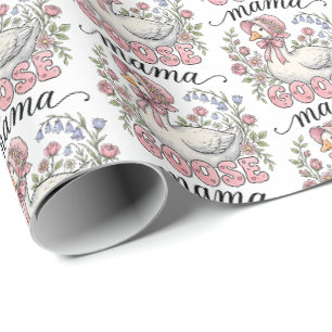 Papel De Presente Linda mamãe gansa em azulejos no Dia das Mães