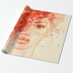 Papel De Presente Linda menina aquarela