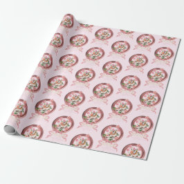Papel De Presente Linda Menina Rosa Clássico Rococó Arco Sapato
