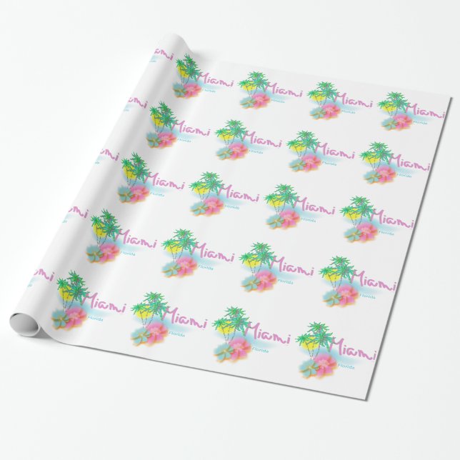 Papel De Presente Linda Miami Florida (Desenrolado)