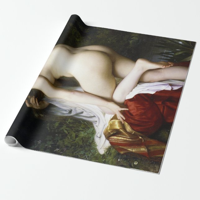 Papel De Presente Linda mulher Bather (de Bouguereau) (Desenrolado)