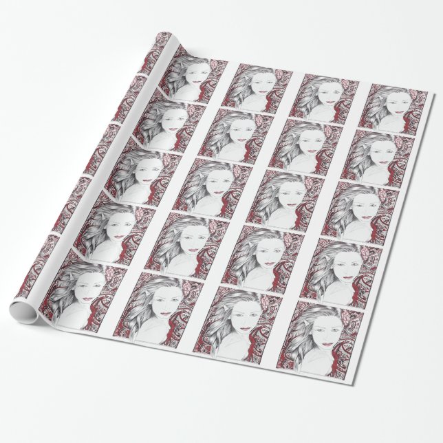 Papel De Presente Linda Paisley Female Elf (Desenrolado)