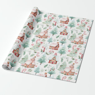 Papel De Presente Linda vila de Natal
