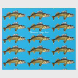 Papel De Presente Linda Walleye em azul