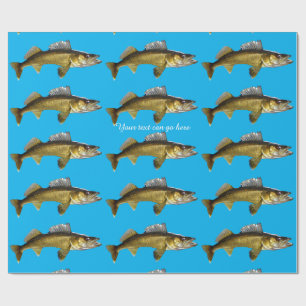 Papel De Presente Linda Walleye em azul