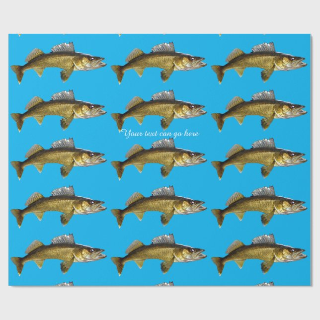 Papel De Presente Linda Walleye em azul (Aberto)