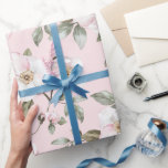 Papel De Presente Lindas Flores Rosa Bege Branco Chuveiro de Noiva<br><div class="desc">Lindas Flores Rosa Bege Branco Chuveiro de Noiva</div>