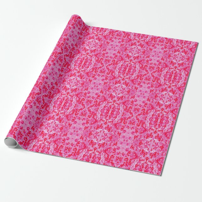 Papel De Presente Lindas Flores Vermelhas (Desenrolado)