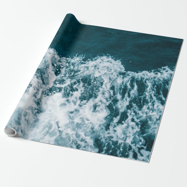 Papel De Presente Lindas ondas do mar (Desenrolado)