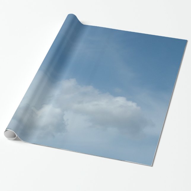 Papel De Presente lindo céu azul e nuvens brancas. (Desenrolado)
