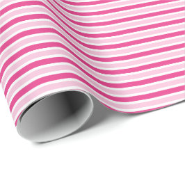 Papel De Presente Lindo Charme Listras Rosa e Branco 