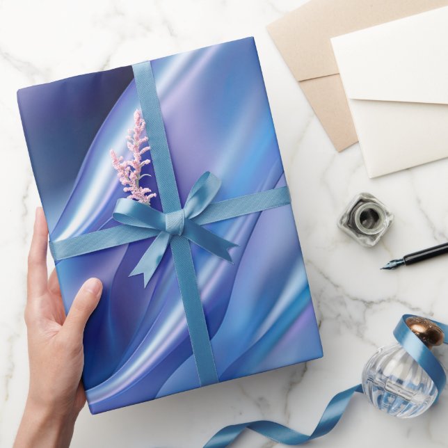 Papel De Presente Lindo Chuva Azul Roxo Chá de Noiva (Presentear)