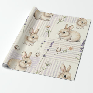 Papel De Presente Lindo Coelho Marrom Ovo de Páscoa Colorido Pastel