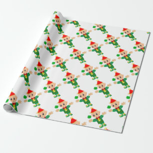 Papel De Presente Lindo duende sortudo com trevo