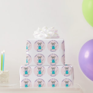 Papel De Presente Lindo e elegante ratinho personalizado de aniversá