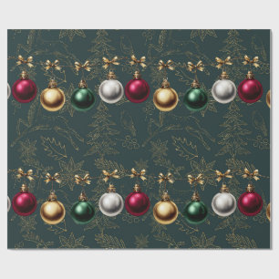 Papel De Presente Lindo Enfeite de Bola de Natal  