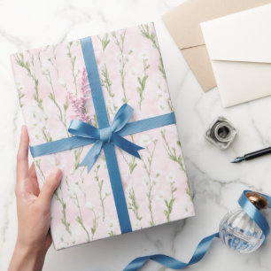 Papel De Presente Lindo Floral Rosa Aniversário