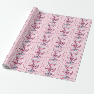 Papel De Presente Lindo Laço de Cetim Rosa Coquete Feminino