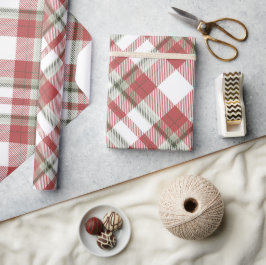 Papel De Presente Lindo padrão xadrez de Natal