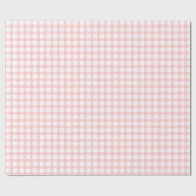 Papel De Presente Lindo padrão xadrez rosa gingado retrô (Aberto)