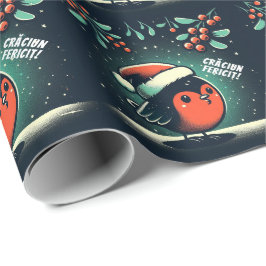 Papel De Presente Lindo Papai Noel Robins Bandeira Romena