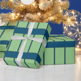 Papel De Presente Lindo papel de embrulhamento de LINHA AZUL VERDE